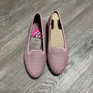 Skechers Women's Textured Sequined Mauve Loafers